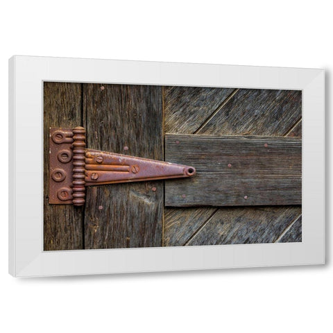 Door Hinge White Modern Wood Framed Art Print by Mahan, Kathy