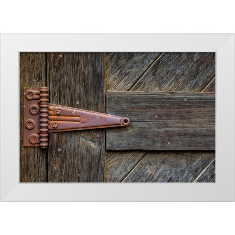 Door Hinge White Modern Wood Framed Art Print by Mahan, Kathy