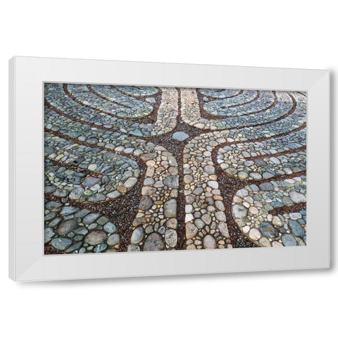 Halls Hill Labyrinth I White Modern Wood Framed Art Print by Mahan, Kathy