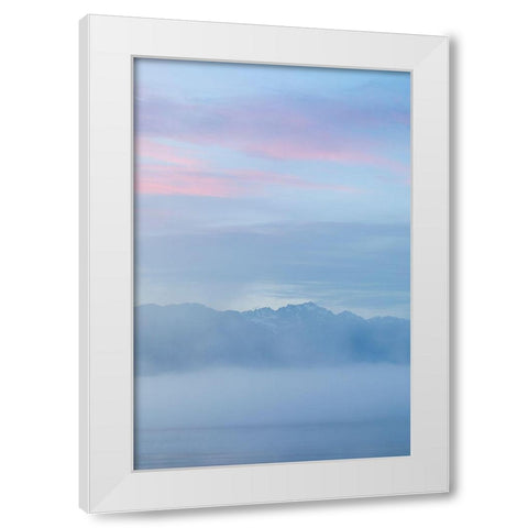 Hood Canal Sunset II White Modern Wood Framed Art Print by Mahan, Kathy