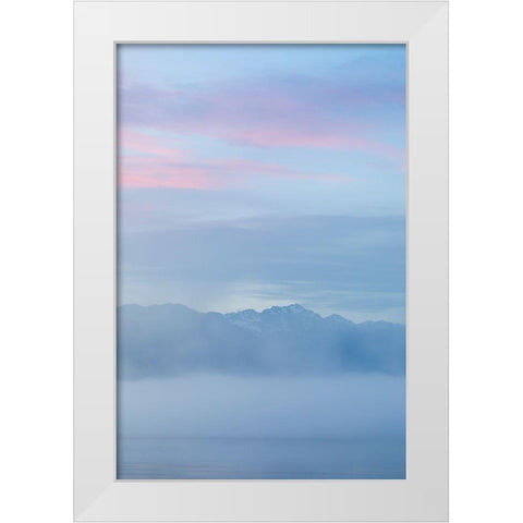 Hood Canal Sunset II White Modern Wood Framed Art Print by Mahan, Kathy