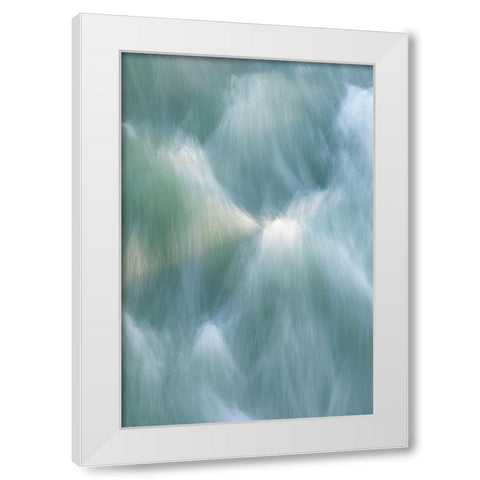 The Art of Flowing Water I White Modern Wood Framed Art Print by Mahan, Kathy