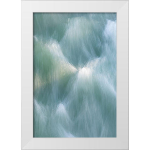 The Art of Flowing Water I White Modern Wood Framed Art Print by Mahan, Kathy