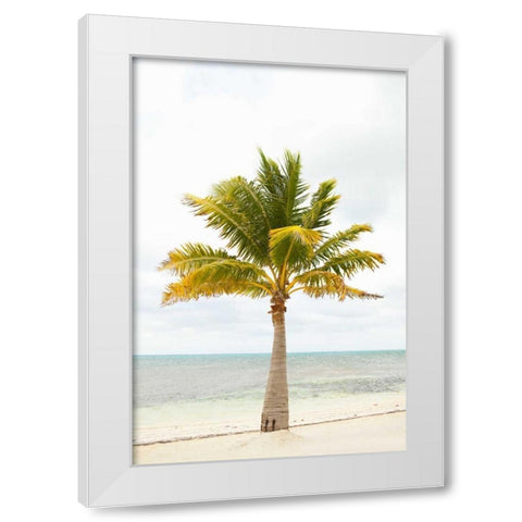 Beach Palm II White Modern Wood Framed Art Print by Millet, Karyn