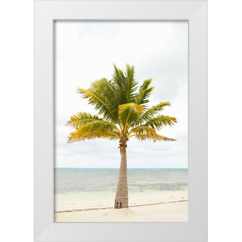 Beach Palm II White Modern Wood Framed Art Print by Millet, Karyn