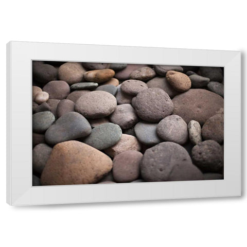 Pebble Patch I White Modern Wood Framed Art Print by Millet, Karyn