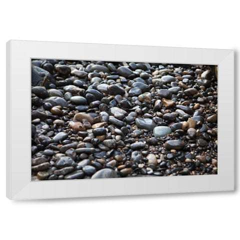 Pebble Patch II White Modern Wood Framed Art Print by Millet, Karyn