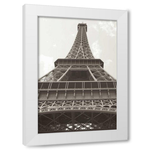 Eiffel Tower V White Modern Wood Framed Art Print by Millet, Karyn