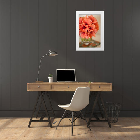 Peach Bouquet White Modern Wood Framed Art Print by Millet, Karyn
