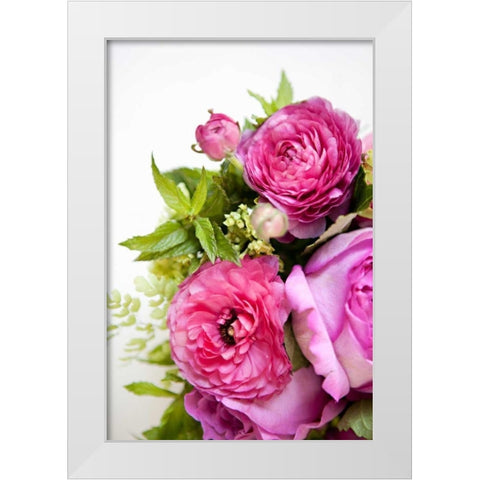 Pink and Lime I White Modern Wood Framed Art Print by Millet, Karyn