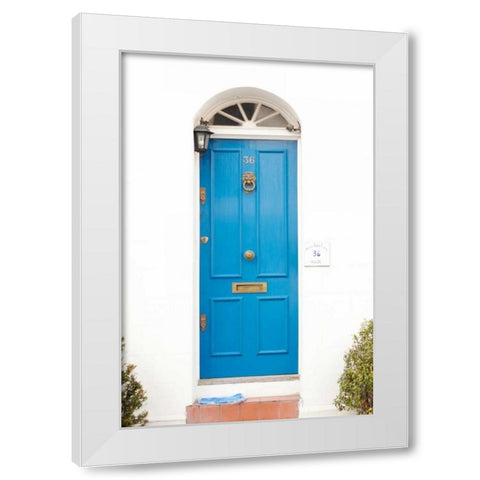 Blue Door White Modern Wood Framed Art Print by Millet, Karyn