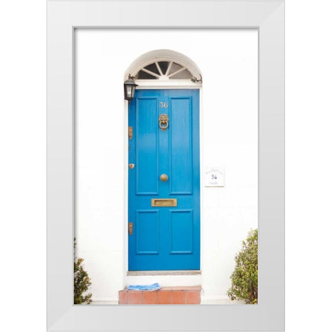 Blue Door White Modern Wood Framed Art Print by Millet, Karyn