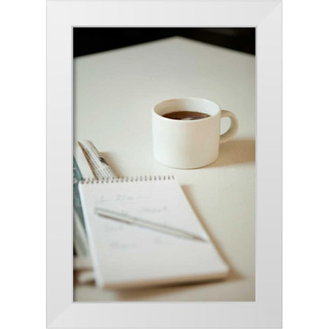 Coffee and Reflections White Modern Wood Framed Art Print by Millet, Karyn