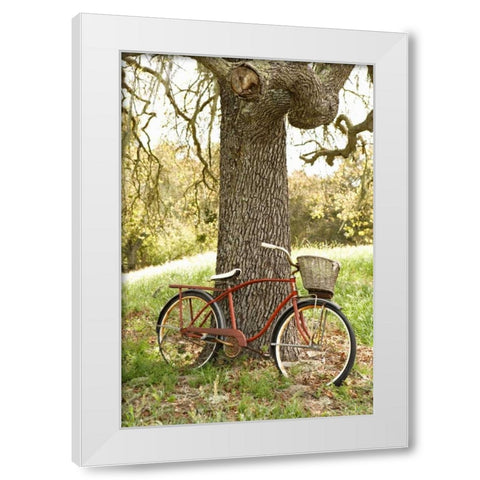 Go by Bike II White Modern Wood Framed Art Print by Millet, Karyn