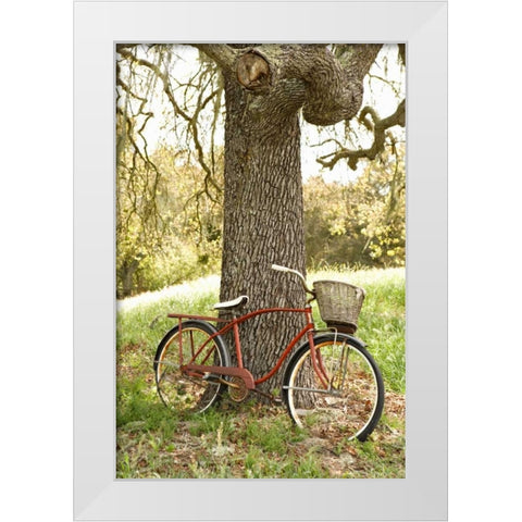 Go by Bike II White Modern Wood Framed Art Print by Millet, Karyn