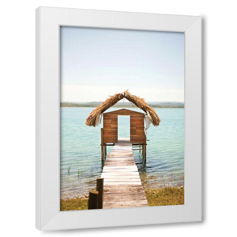 Tropical Oasis I White Modern Wood Framed Art Print by Millet, Karyn