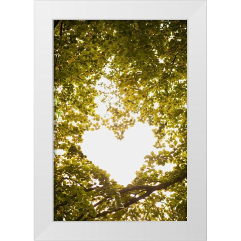 Heart in the Trees II White Modern Wood Framed Art Print by Millet, Karyn