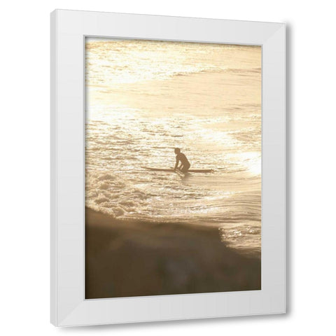 Summer Surfing I White Modern Wood Framed Art Print by Millet, Karyn