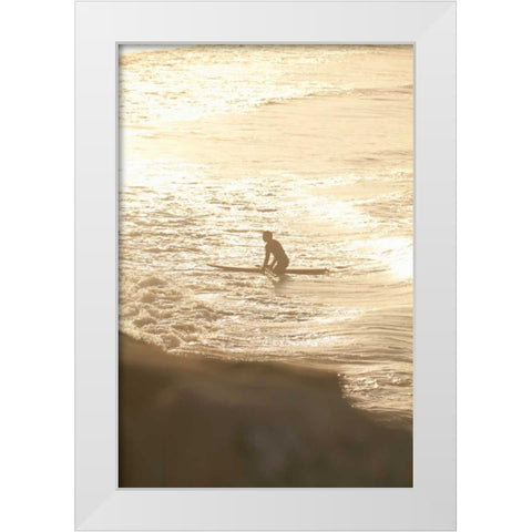 Summer Surfing I White Modern Wood Framed Art Print by Millet, Karyn
