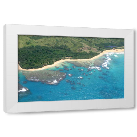 Vieques Sea II White Modern Wood Framed Art Print by Millet, Karyn