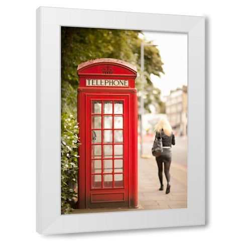 London Calling II White Modern Wood Framed Art Print by Millet, Karyn