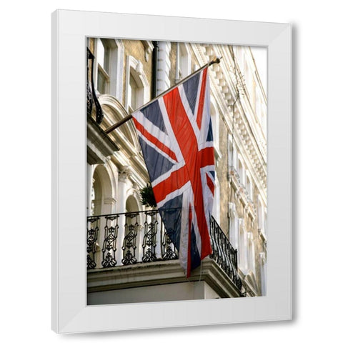 British Flag White Modern Wood Framed Art Print by Millet, Karyn