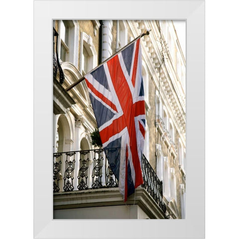 British Flag White Modern Wood Framed Art Print by Millet, Karyn