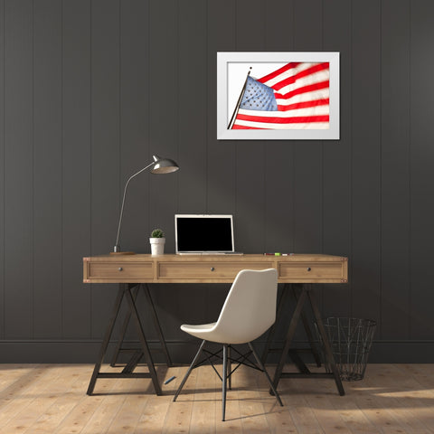 Stars and Stripes II White Modern Wood Framed Art Print by Millet, Karyn