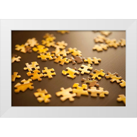 Puzzle I White Modern Wood Framed Art Print by Millet, Karyn