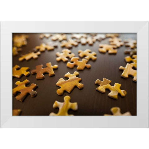Puzzle II White Modern Wood Framed Art Print by Millet, Karyn