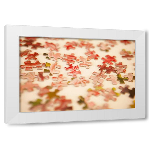 Puzzle III White Modern Wood Framed Art Print by Millet, Karyn