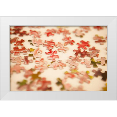 Puzzle III White Modern Wood Framed Art Print by Millet, Karyn