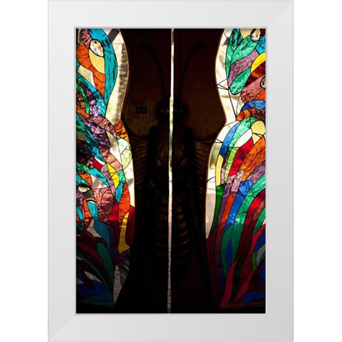 Stained Glass I White Modern Wood Framed Art Print by Millet, Karyn