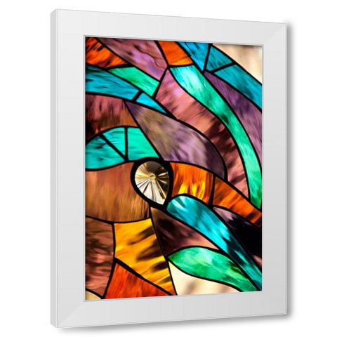Stained Glass II White Modern Wood Framed Art Print by Millet, Karyn