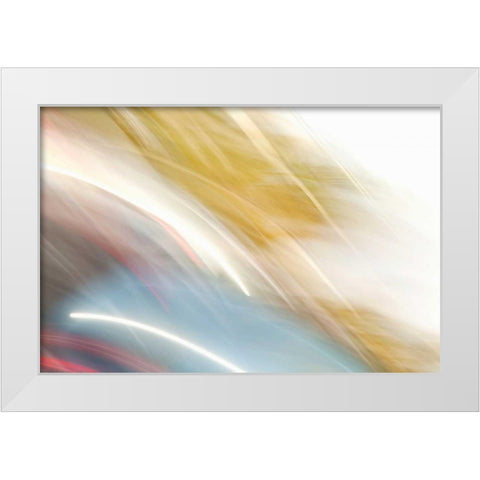 Color Streaks I White Modern Wood Framed Art Print by Millet, Karyn