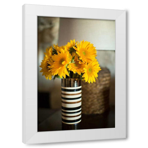 Sunflower Bouquet White Modern Wood Framed Art Print by Millet, Karyn