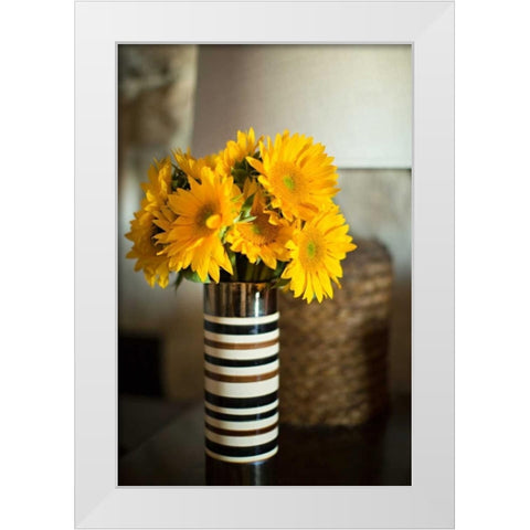 Sunflower Bouquet White Modern Wood Framed Art Print by Millet, Karyn