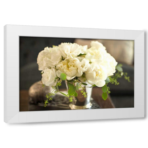 Vintage White Peony White Modern Wood Framed Art Print by Millet, Karyn