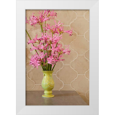 Pink Bouquet II White Modern Wood Framed Art Print by Millet, Karyn