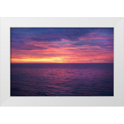 Sunset at Sea II White Modern Wood Framed Art Print by Millet, Karyn