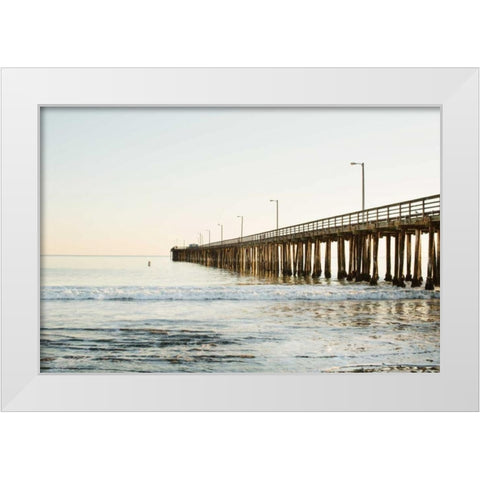 Boardwalk II White Modern Wood Framed Art Print by Millet, Karyn