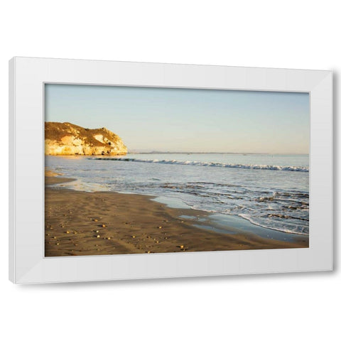 Peaceful Beach White Modern Wood Framed Art Print by Millet, Karyn