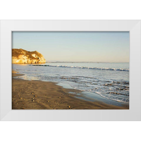 Peaceful Beach White Modern Wood Framed Art Print by Millet, Karyn
