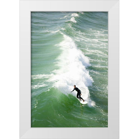 Surfing White Modern Wood Framed Art Print by Millet, Karyn
