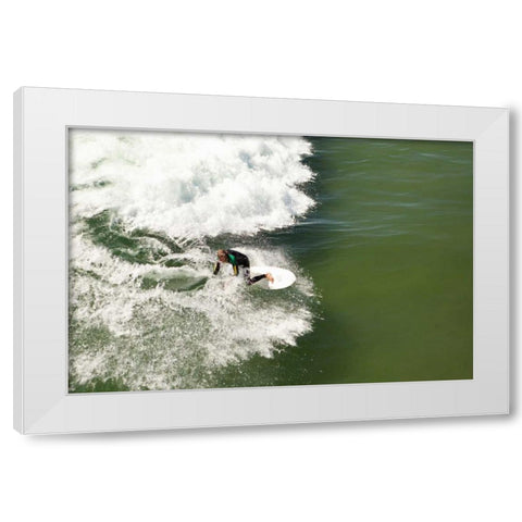 Surfing II White Modern Wood Framed Art Print by Millet, Karyn