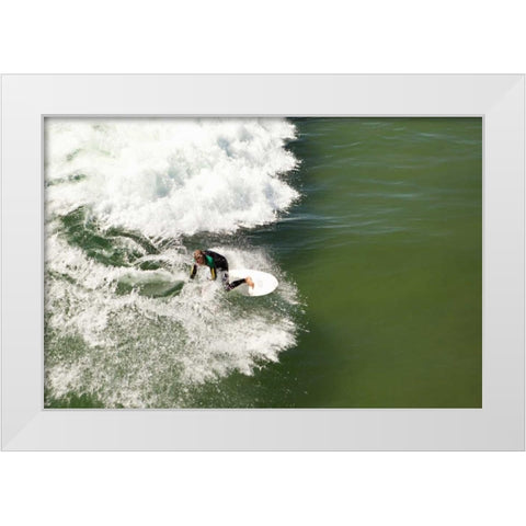 Surfing II White Modern Wood Framed Art Print by Millet, Karyn