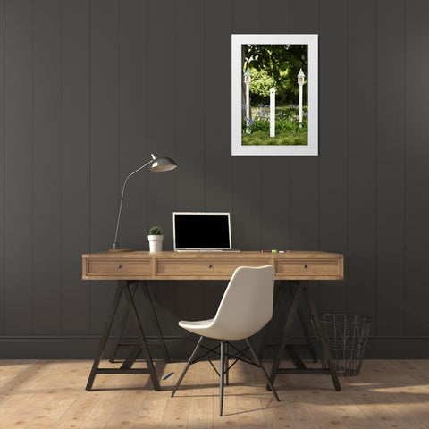 Bird Houses White Modern Wood Framed Art Print by Millet, Karyn