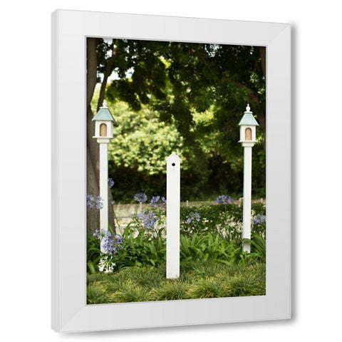 Bird Houses White Modern Wood Framed Art Print by Millet, Karyn