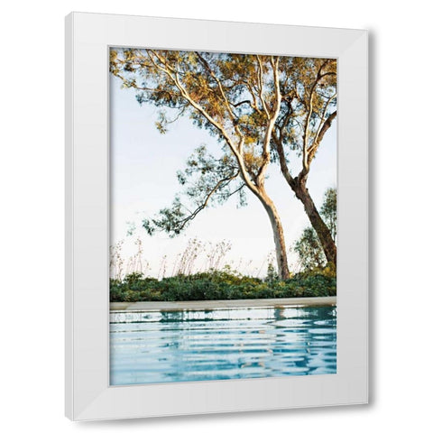 Poolside Shade White Modern Wood Framed Art Print by Millet, Karyn
