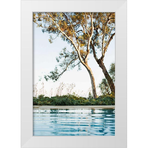 Poolside Shade White Modern Wood Framed Art Print by Millet, Karyn